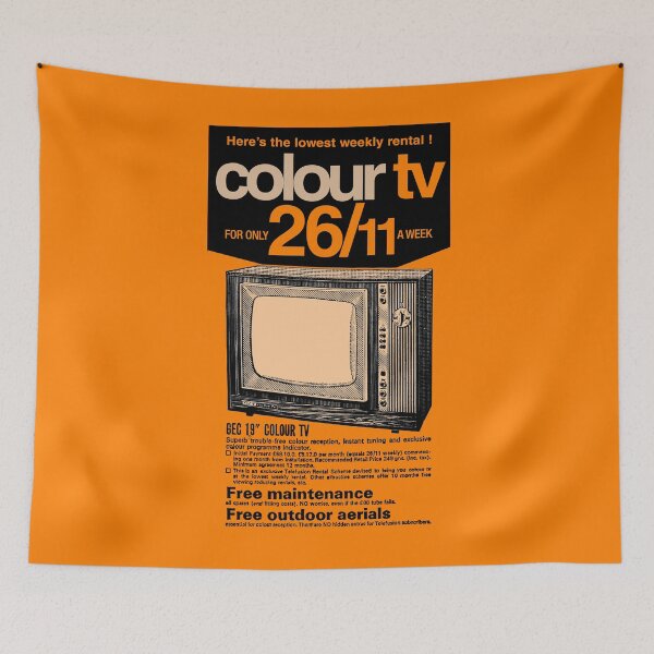 Item preview, COLOUR TV RENTAL - advert designed and sold by ThrowbackAds.