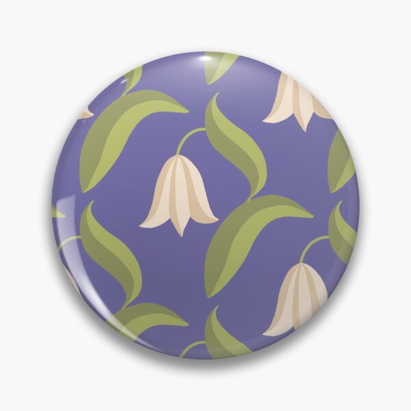 Item preview, Bell Blossoms - Delicate Spring Flowers - snowdrop, bluebell, tulip, harebell - cream on purple Background - shw1021 d designed and sold by Shiny Happy World.