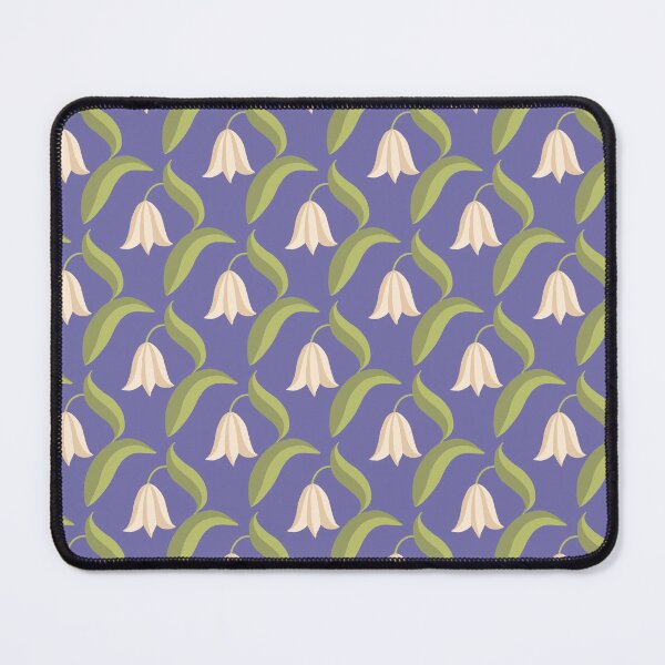 Item preview, Bell Blossoms - Delicate Spring Flowers - snowdrop, bluebell, tulip, harebell - cream on purple Background - shw1021 d designed and sold by Shiny Happy World.
