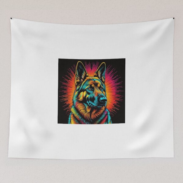 Item preview, German Shepherd Neon Theme Background designed and sold by GSDDESIGNMERCH.