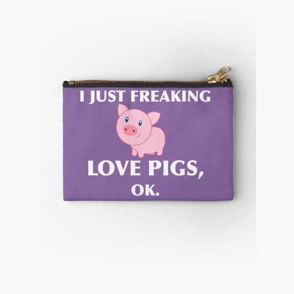 Item preview, I Just Freaking Love Pigs Animal Art Gift For Pig Lover Pig Art Great Gift Pig Print Pig Charm designed and sold by TeesByDesign.