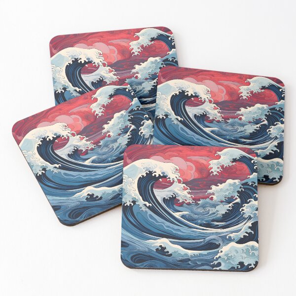 Item preview, Red/Blue Traditional Finger Waves designed and sold by dcrc.