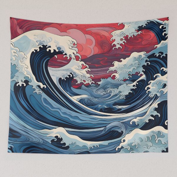 Item preview, Red/Blue Traditional Finger Waves designed and sold by dcrc.