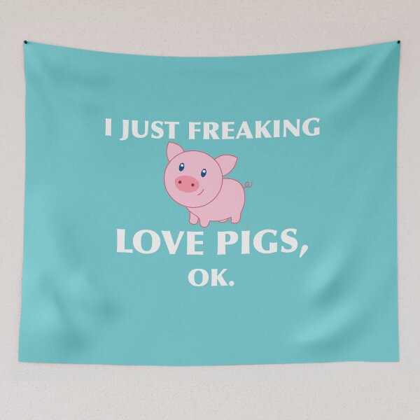 Item preview, I Just Freaking Love Pigs Animal Art Gift For Pig Lover Pig Art Great Gift Pig Print Pig Charm designed and sold by TeesByDesign.