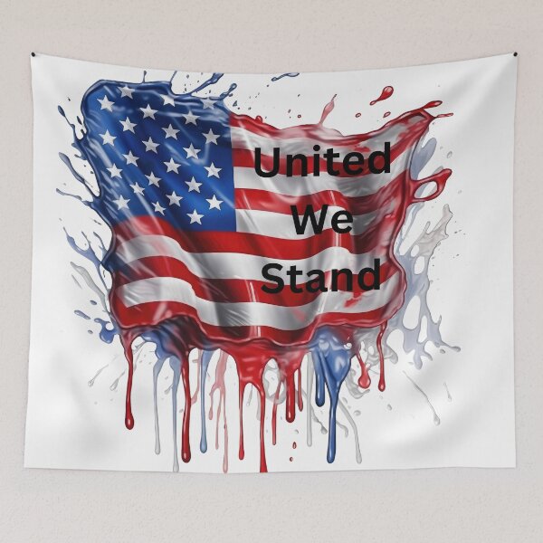 Item preview, United We Stand: Vibrant 3D American Flag T-Shirt designed and sold by Rebekkahsdesign.