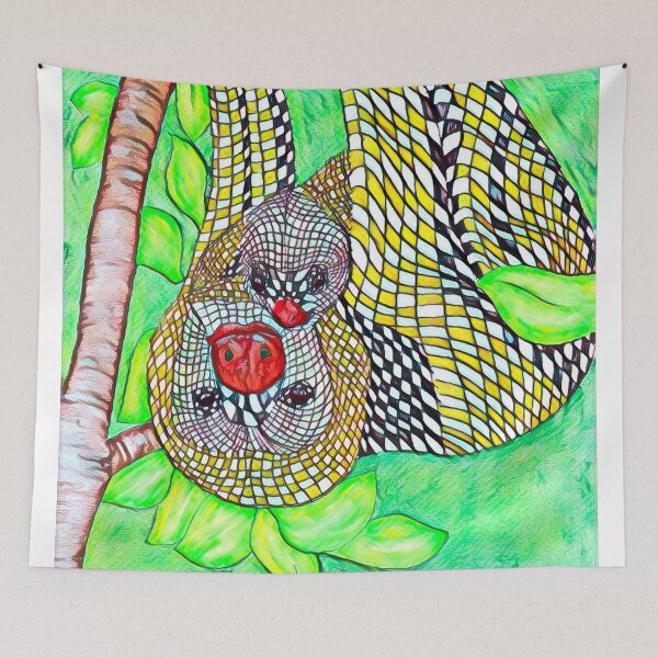 Item preview, Abstract Jungle Mother Sloth with Baby v1 designed and sold by Douglas Walker.