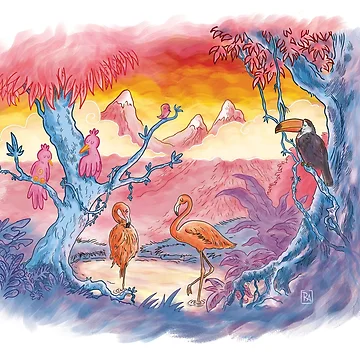 Artwork thumbnail, flamingos by RackhamTheRoux