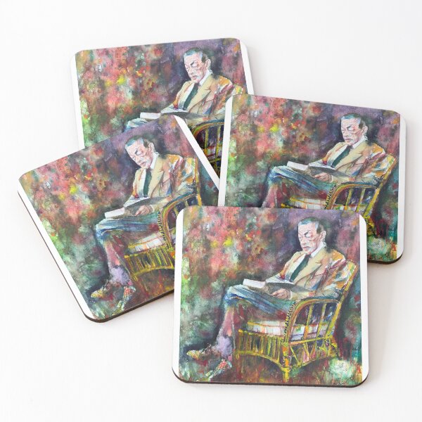 Item preview, SERGEI RACHMANINOFF reading in the garden - watercolor portrait designed and sold by lautir.