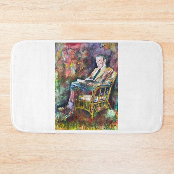 Item preview, SERGEI RACHMANINOFF reading in the garden - watercolor portrait designed and sold by lautir.