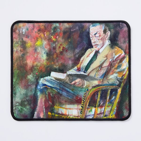 Item preview, SERGEI RACHMANINOFF reading in the garden - watercolor portrait designed and sold by lautir.