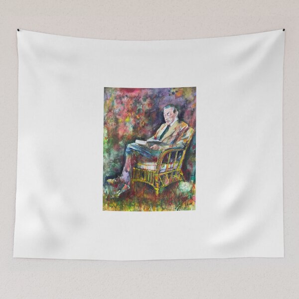 Item preview, SERGEI RACHMANINOFF reading in the garden - watercolor portrait designed and sold by lautir.