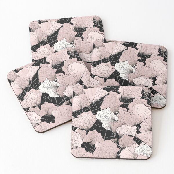 Item preview, monochrome pale pink leaves designed and sold by AvotArt.