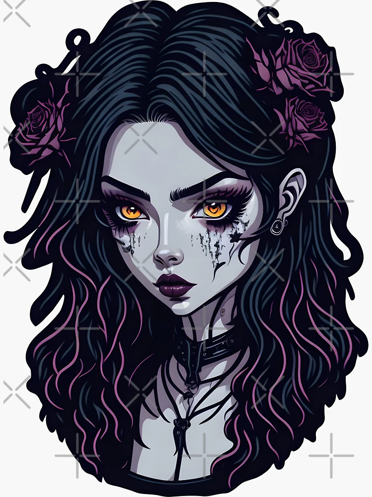 Gothic Lady Portrait Vampire Dark Art Sticker for Sale by SoccaTamam