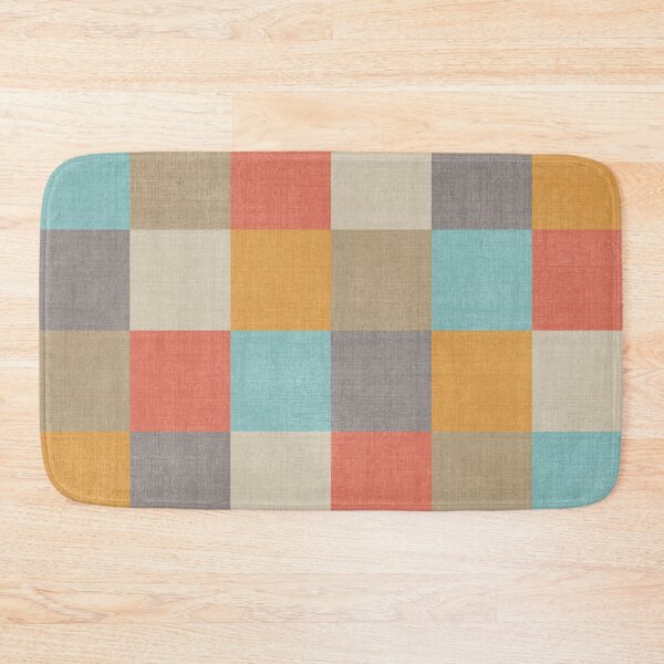 Item preview, Checkered Pattern Light Blue Red Orange Beige Grey designed and sold by FAROSSTUDIO.