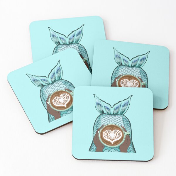 Item preview, African Mermaid Mocha (Aqua) designed and sold by octopuscafe.