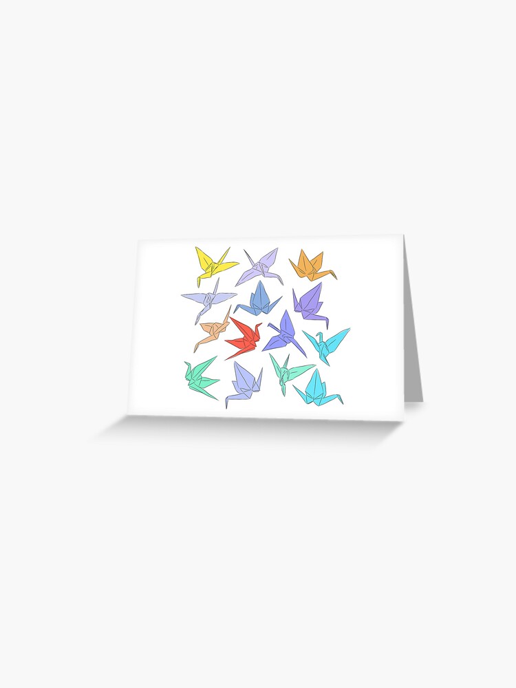 Japanese Origami paper cranes, symbol of happiness, luck and