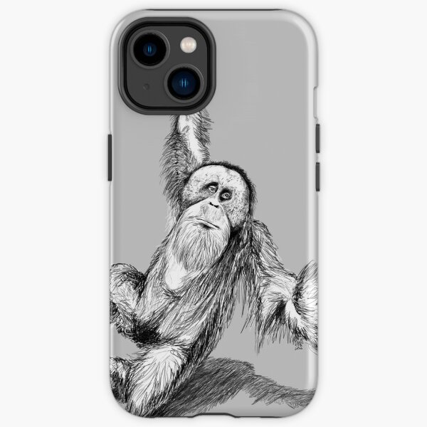 Discover Bornean Orangutan Endangered Species Drawing | iPhone Case