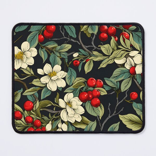Item preview, An illustration of an Apple Tree in September in all its glory, with detailed depiction of ripe apples in vibrant colors contrasted to all white flowers, dark green leaves to yellowish green leaves designed and sold by ignasirus.