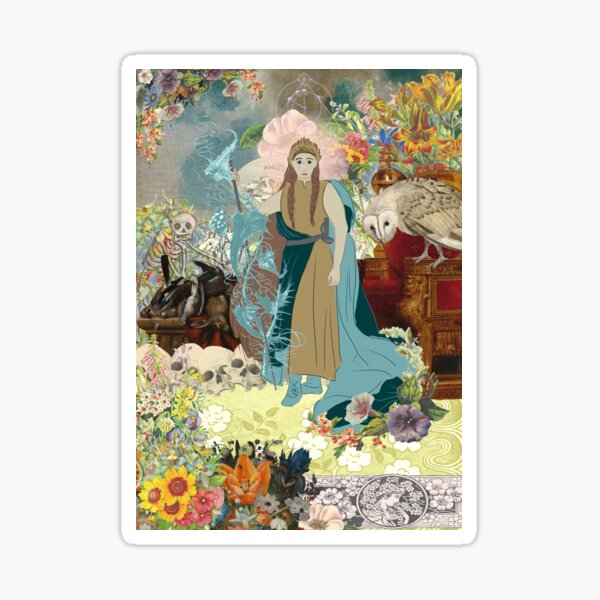 The Empress on Her Throne Digital Collage Sticker