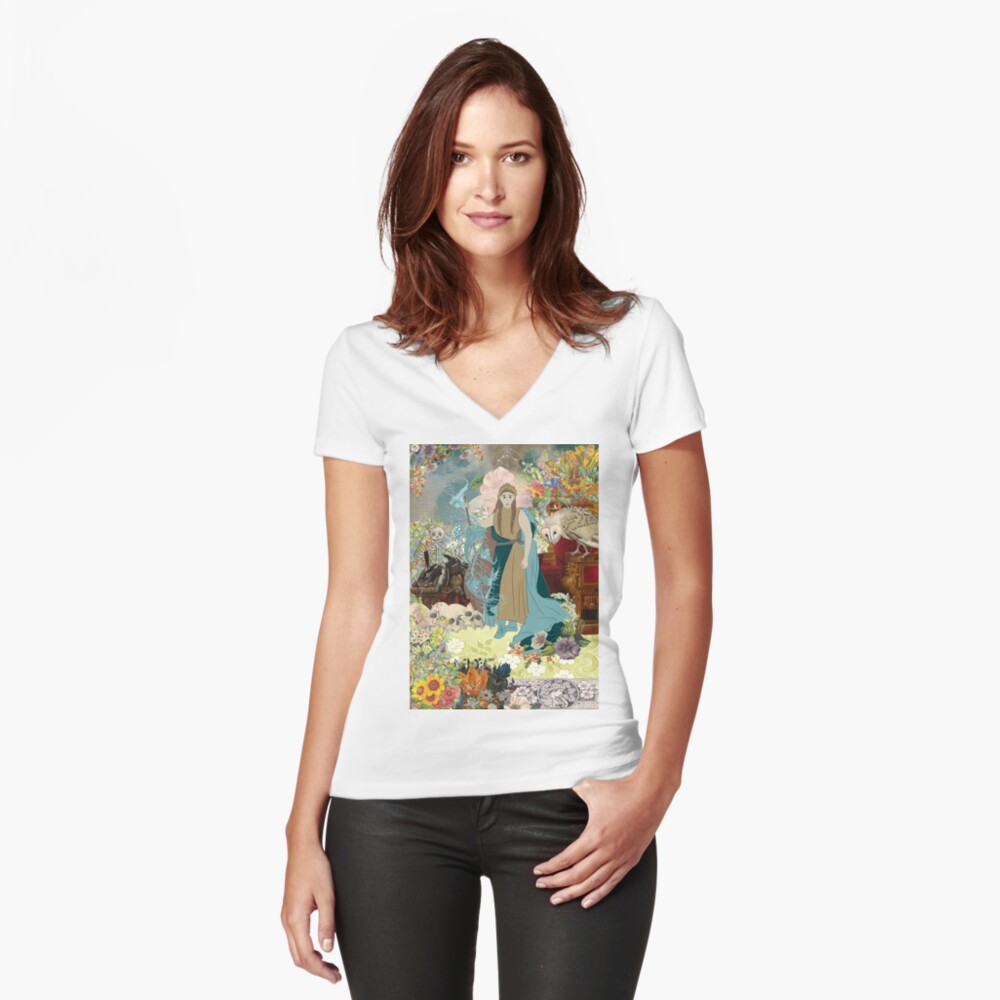 Item preview, Fitted V-Neck T-Shirt designed and sold by astroauroran.