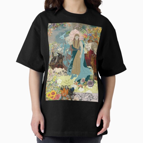 The Empress on Her Throne Digital Collage Oversized T-Shirt