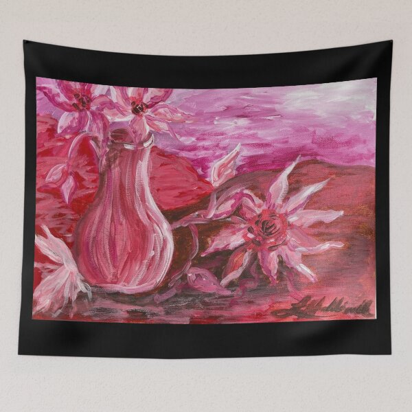 Item preview, Warm Color Flowers Still Life Acrylic Painting designed and sold by LindenTreeGifts.