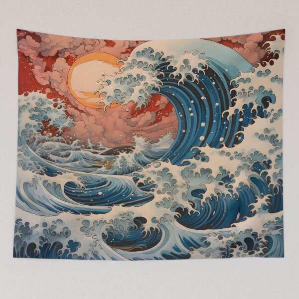 Item preview, Blue/Red/Orange Traditional Finger Waves designed and sold by dcrc.