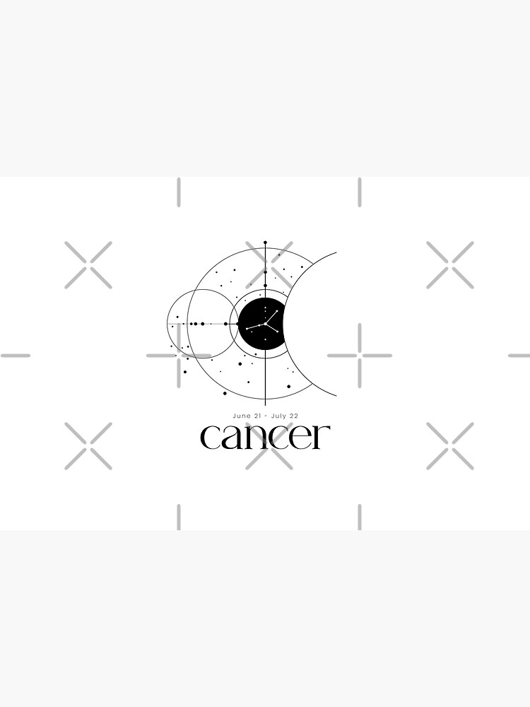 Disover Black and White Minimalist Cancer Zodiac Constellation Astrology | Bath Mat