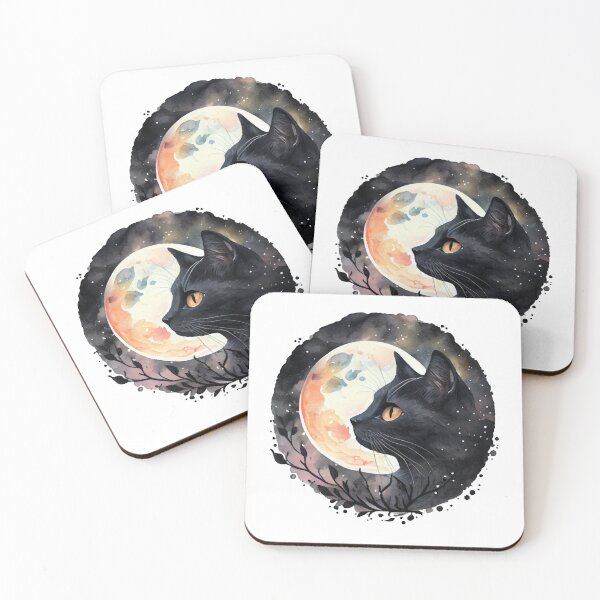 Item preview, Dark Cat Moon kitten pet meow  feline kittens black love kitty Shadows  designed and sold by Redkaone.