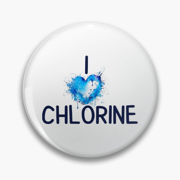 Item preview, I love chlorine - blue aquarelle heart of the pool  designed and sold by EmeraldeaArt.