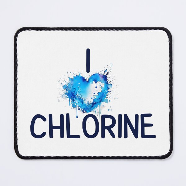 Item preview, I love chlorine - blue aquarelle heart of the pool  designed and sold by EmeraldeaArt.