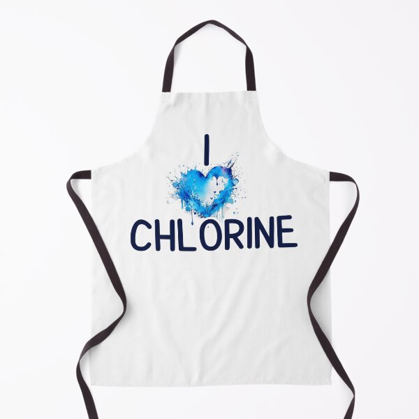 Item preview, I love chlorine - blue aquarelle heart of the pool  designed and sold by EmeraldeaArt.