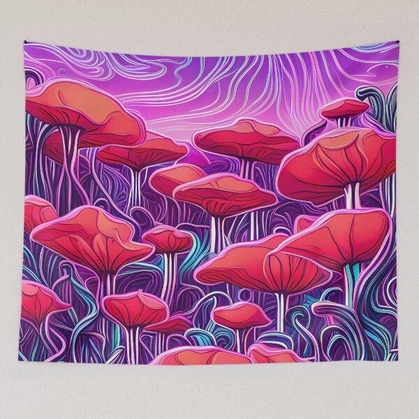 Item preview, Noen Lights Boomer Mushrooms Reacting to the Moon Light Night Darkness designed and sold by wojysmokes.