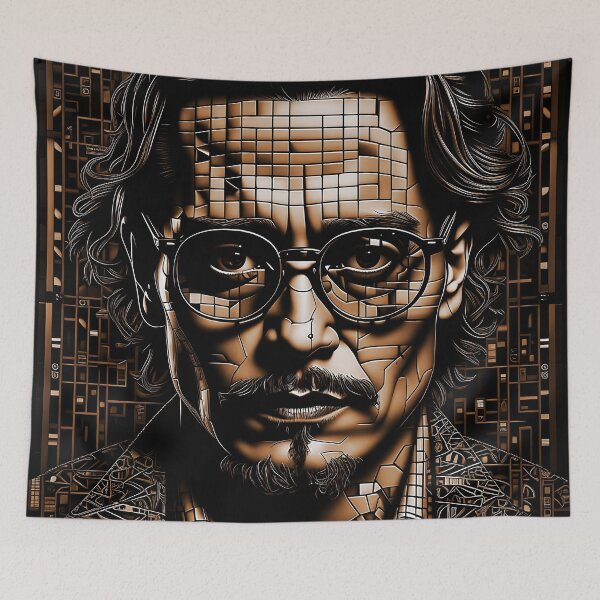 Item preview, [AI Art] Johnny Depp, Optical Art Style designed and sold by Sissle.
