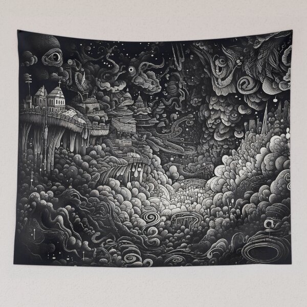 Item preview, Psychedelic alien planet doodle designed and sold by Wandering Souls.