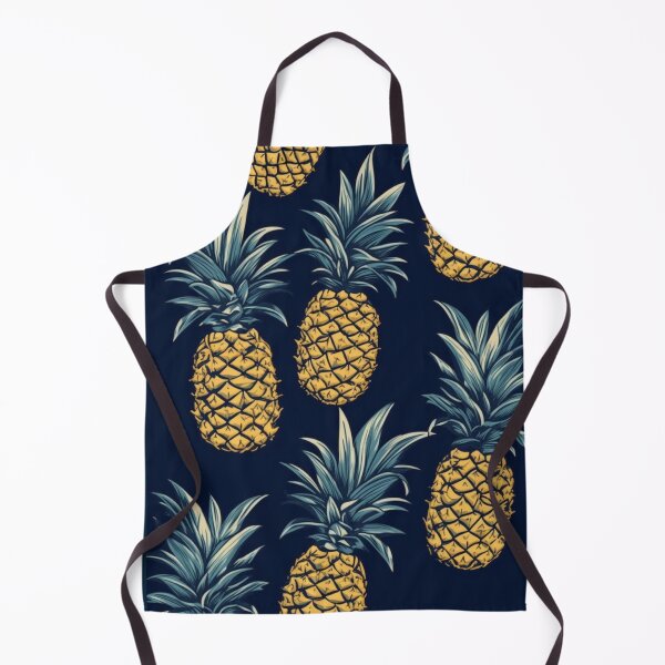 Item preview, Pineapples on a navy blue background – FRUITS PATTERN 01 designed and sold by MadamPaperHazel.