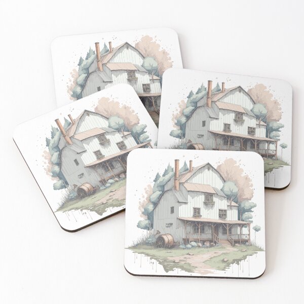 Item preview, Summer countryside with farm barn; Illustration of rural landscape of farmland with wooden shed  designed and sold by Victoria Riabov.