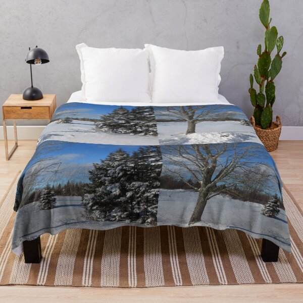 Item preview, Winter snowy country farmland , trees, snow and blue sky designed and sold by naturematters.