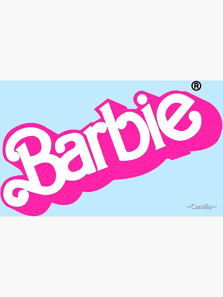 Classic Malibu Beach Barbie Logo with Pastel Blue Background Poster