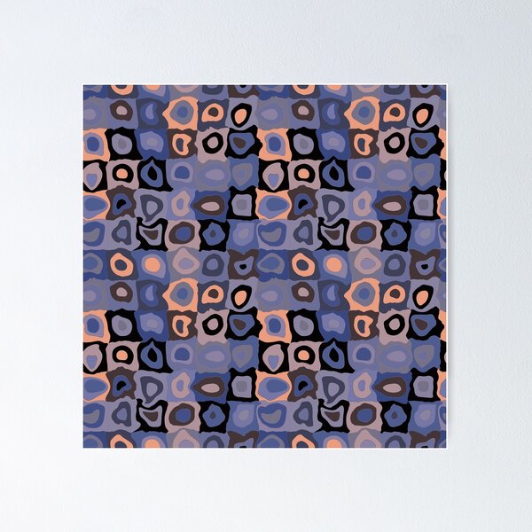Item preview, Parisian Nights  - Retro Geometric Wobbly Square Grid Pattern designed and sold by GenAumonier.