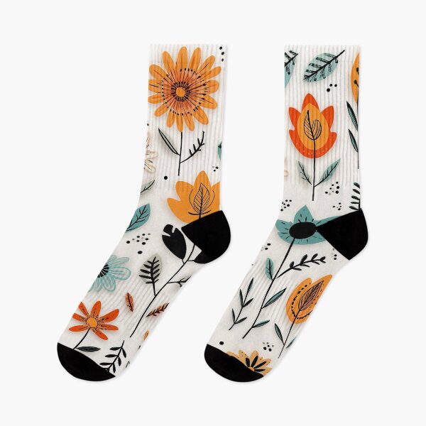 Item preview, Simple boho flowers doodle flowers line art floral design designed and sold by Inktown.
