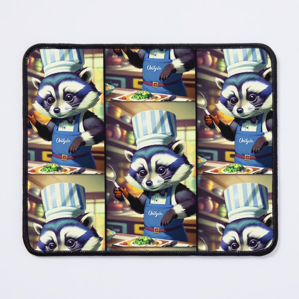 Item preview, A cute chef raccoon working in a kitchen designed and sold by Pelzi100.