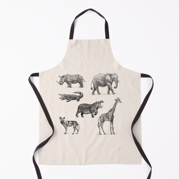 Item preview, African Animals Safari Design (Rhino, Elephant, Giraffe, Hippo, Crocodile, African Wild Dog) [Realistic Artwork] designed and sold by flypigart.