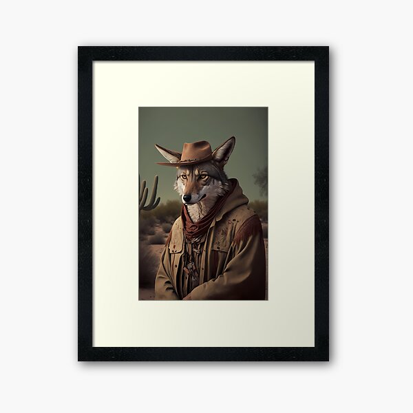 Item preview, Coyote Animal Wall Print Decor | Pets Dressed as Humans | HAPP-62 designed and sold by humanimalprints.