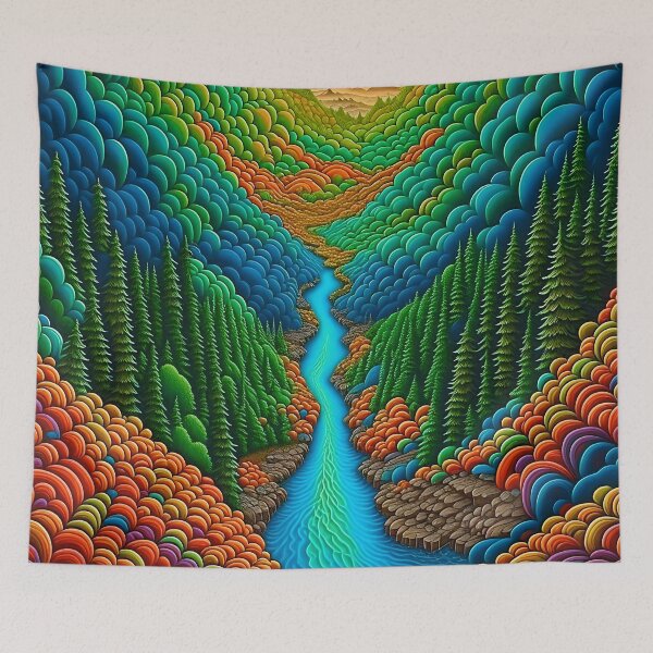 Item preview, [AI Art] Green Valley, Optical Art Style designed and sold by Sissle.
