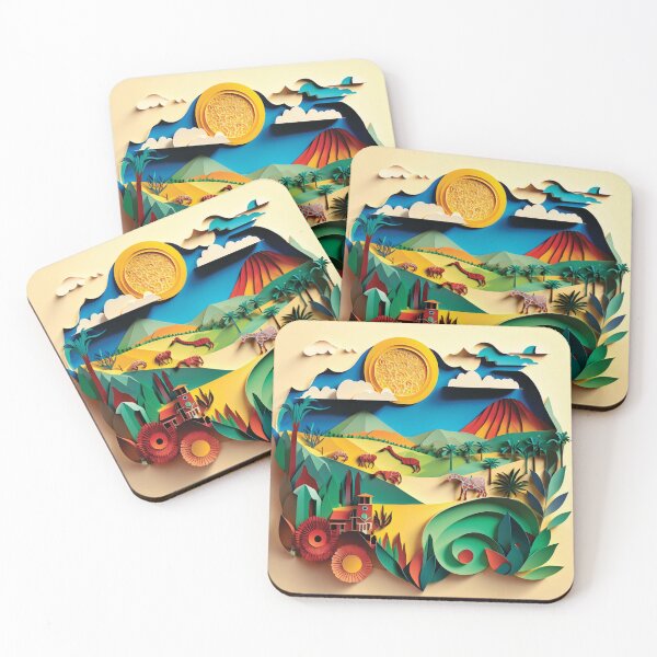 Item preview, rural landscape in cut paper designed and sold by artpapercuts.
