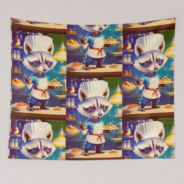 Item preview, A cool chef raccoon working in a kitchen designed and sold by Pelzi100.