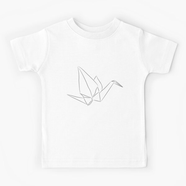 Japanese Origami paper cranes sketch, symbol of happiness, luck