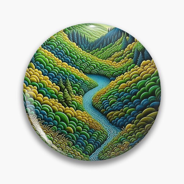 Item preview, [AI Art] Green Valley, Optical Art Style designed and sold by Sissle.