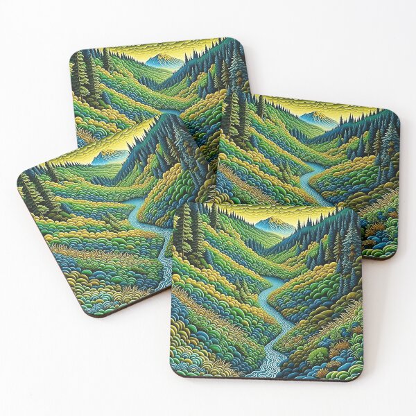 Item preview, [AI Art] Green Valley, Optical Art Style designed and sold by Sissle.